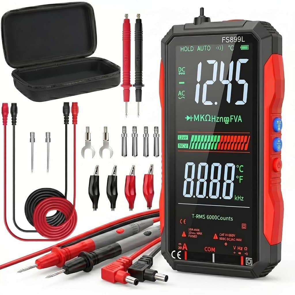 FS899L digital multimeter and silicone test leads